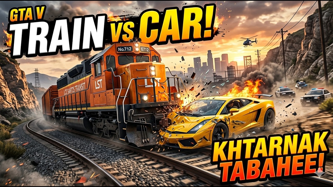 GTA 5 LIVE | Train vs 100 Luxury Cars 😱🔥 कौन बचेगा?