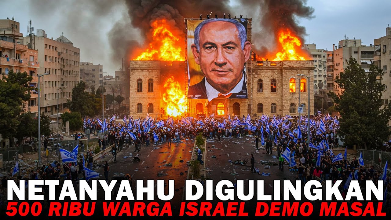 NETANYAHU LANGGAR GENCATAN SENJATA DI GAZA‼️500 RIBU WARGA ISRAEL PADATI KANTOR PM ISRAEL