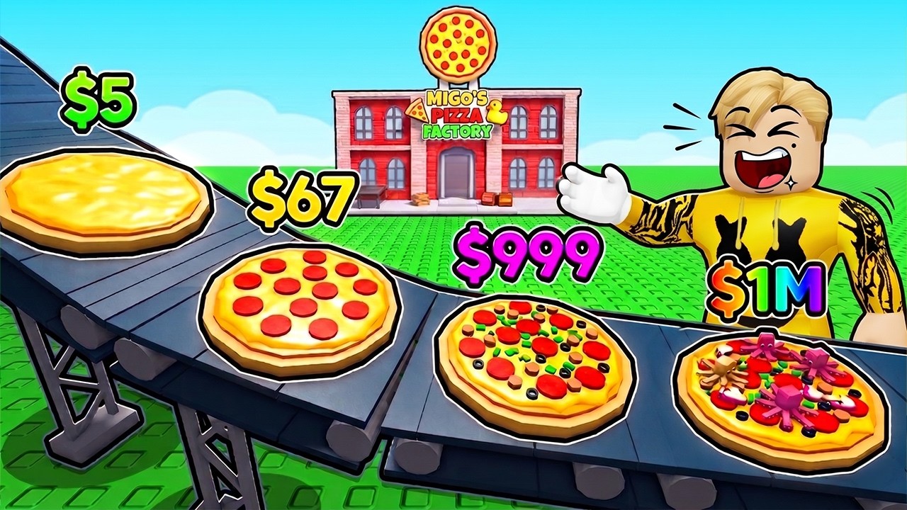 تحدى المليار بيتزا 🍕 ضد صديقى البسة 😹 عملنا اكبر مصانع بيتزا فى روبلوكس..! 😱🔥