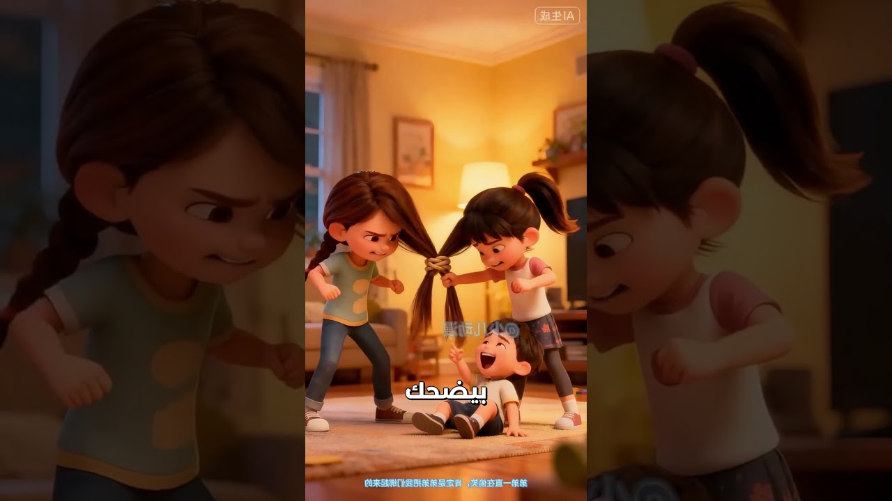 🎀 مقلب ربط الشعر! شاهد ماذا فعل الأخ المشاغب بشقيقاته أثناء النوم | قصص روعة ✨ #شورت