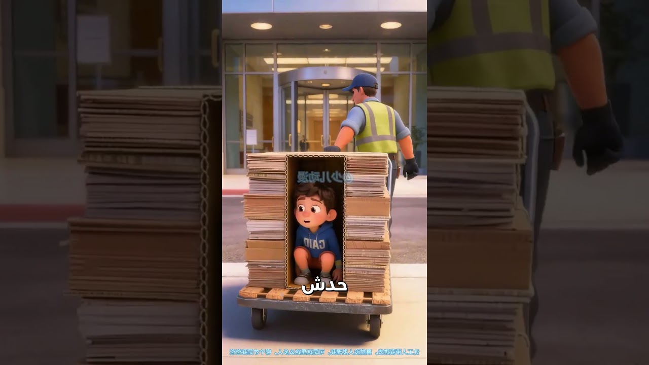 📦 خطة الكرتونة السرية! شاهد كيف تسلل الطفل لمكتب والده لإنقاذ جدته | قصص روعة ✨ #شورت