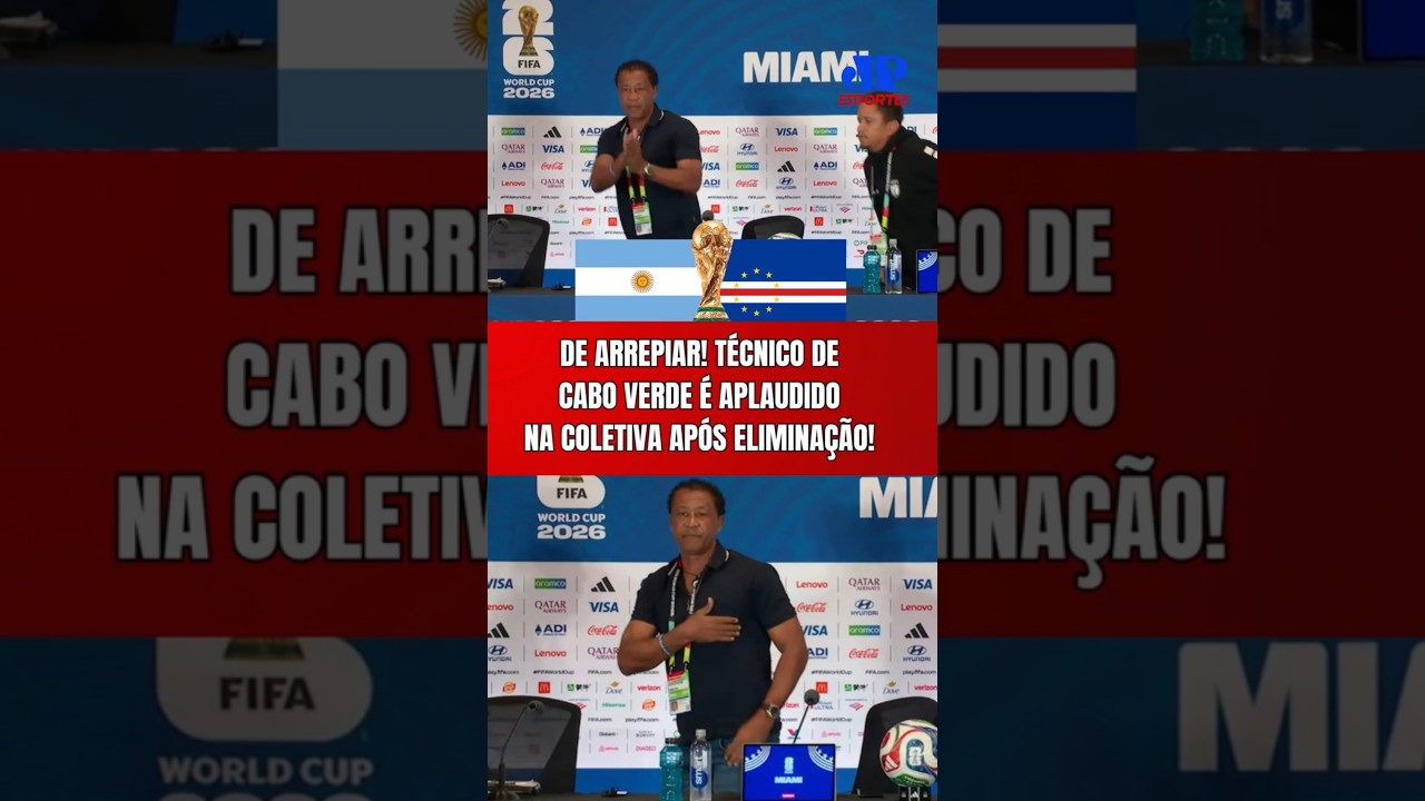 EMOCIONANTE! TÉCNICO DE CABO VERDE É APLAUDIDO NA COLETIVA APÓS ELIMINAÇÃO PARA A ARGENTINA NA COPA!