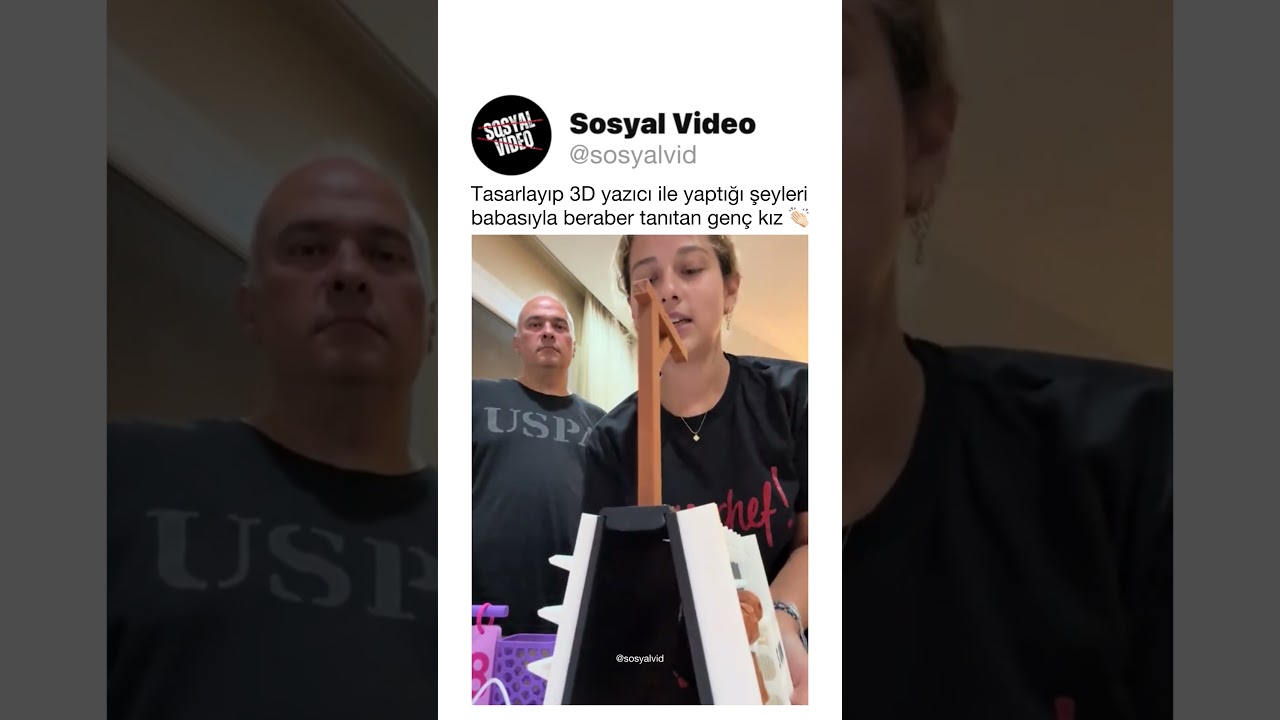 Tasarlayıp 3D yazıcı ile yaptığı şeyleri babasıyla beraber tanıtan genç kız 👏🏻