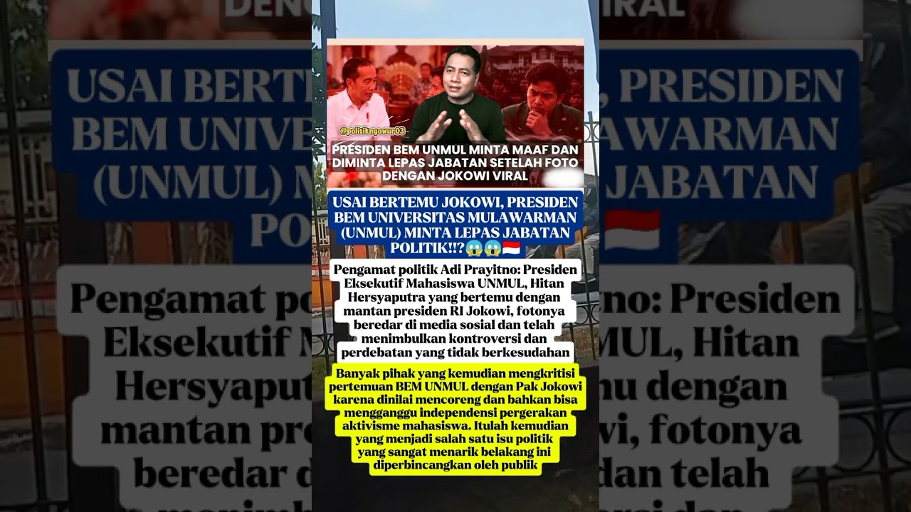 Heboh!! Presiden BEM UNMUL Bertemu Jokowi #viralshort #politics #prabowo #beritaterkini #berita