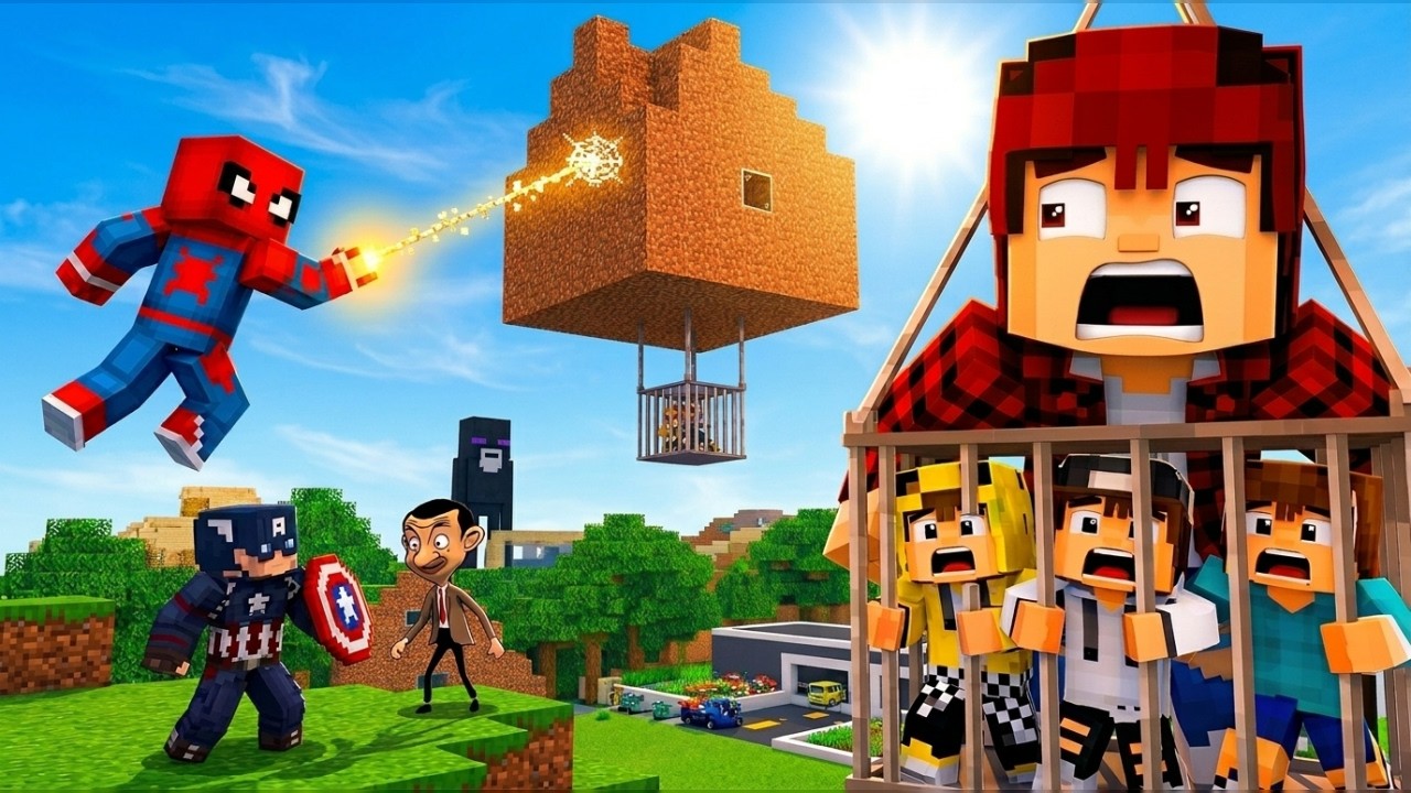 ماين كرافت لكن جيجي وعبوسي وكعبول تحولوا الى نسخة ابطال خارقين وهجموا عليه 😱😨 #فلم_ماين_كرافت