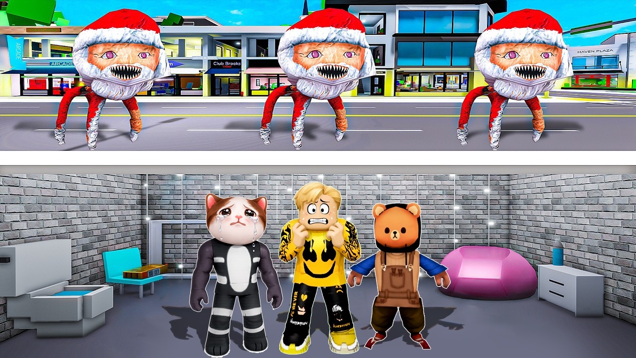 فيلم روبلوكس : بنينا مخبأ سري تحت الارض لكى نهرب من جو جو جاجا ! فى ماب البيوت😱🏠