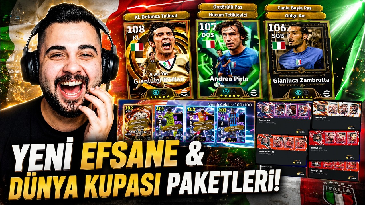 Yeni Efsane ve Dünya Kupası Paketleri! 🔥 108 Buffon, Pirlo ve Zambrotta Top Açılımı + Deneme!