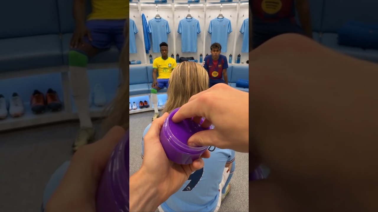 Haaland's Vibrant New Hairstyle: Hit or Miss? ⚽️💜#football #haaland #parody