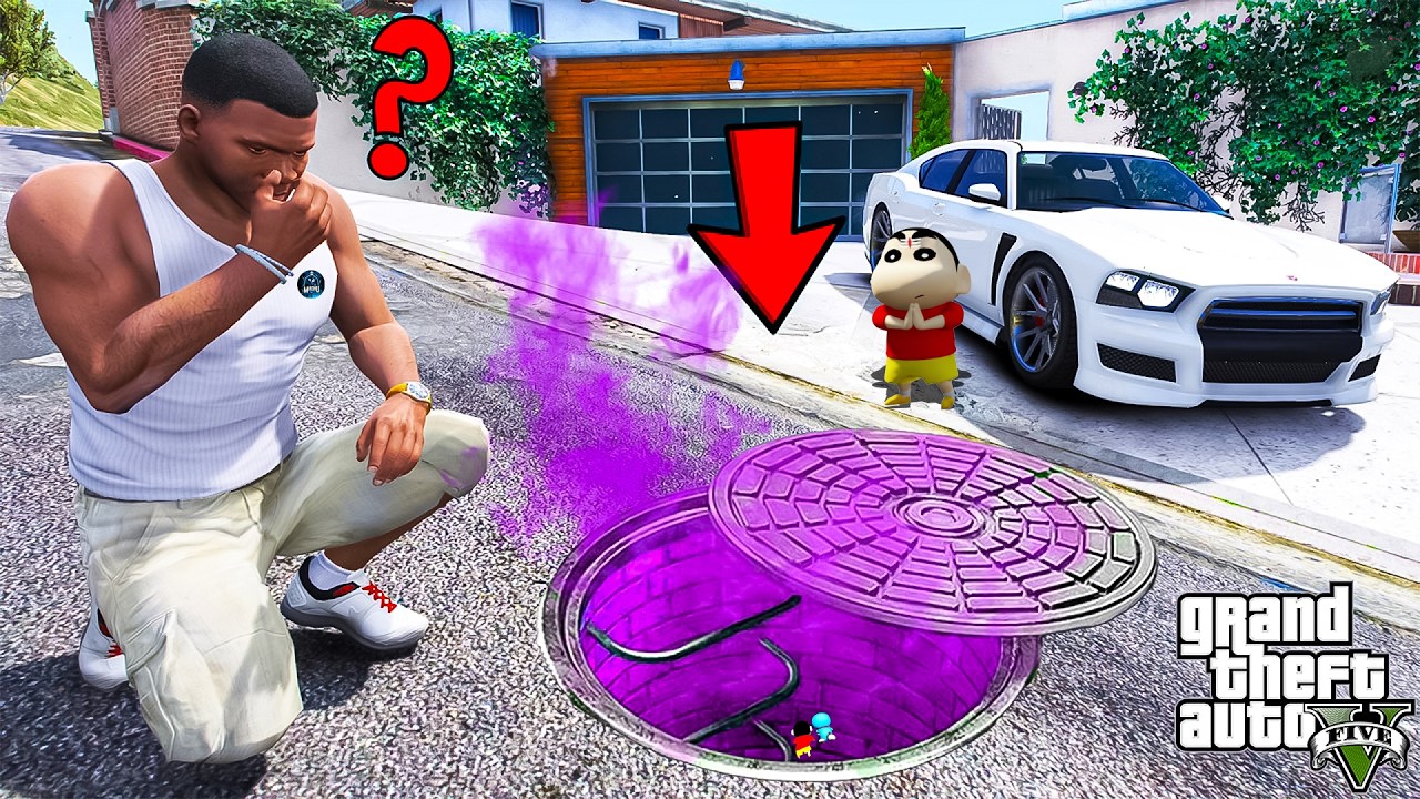 What's Inside The Secret Sewer Under Franklin's House in GTA 5 in Telugu | SHINCHAN and CHOP