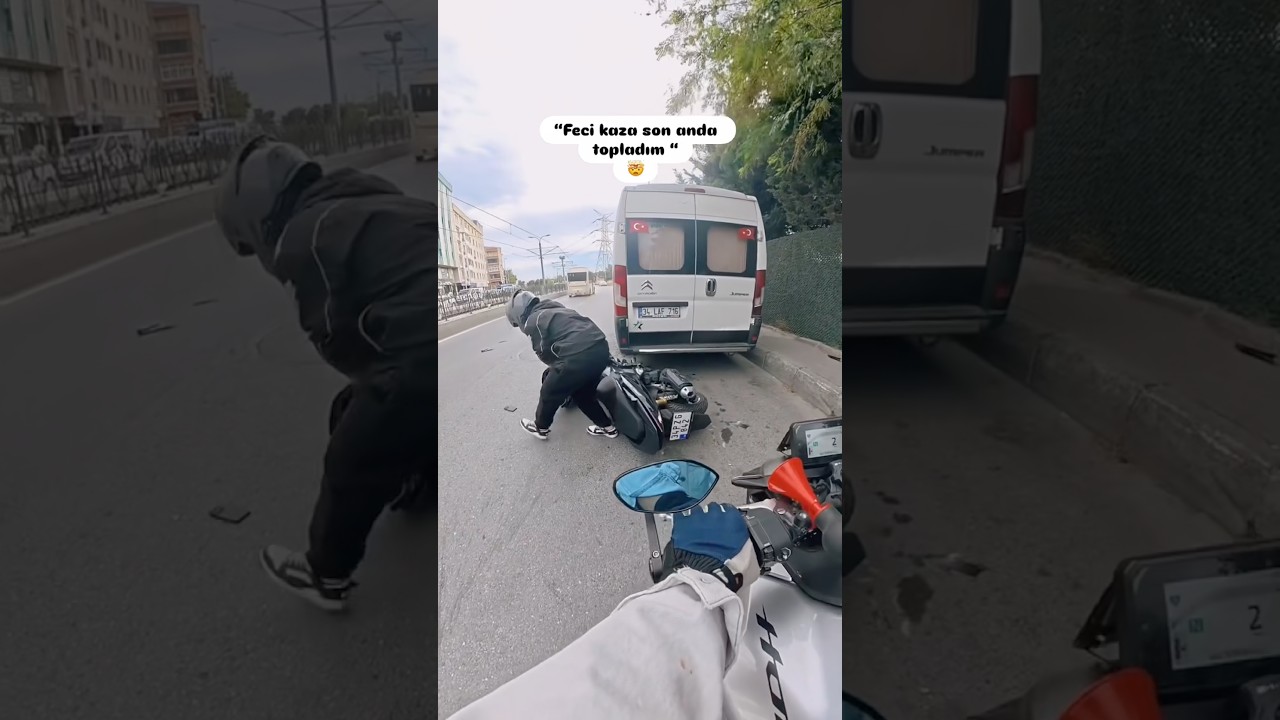Önünü görmeden niye dalıyorsun be kardeşim 😱 #shorst #kaza #motovlog