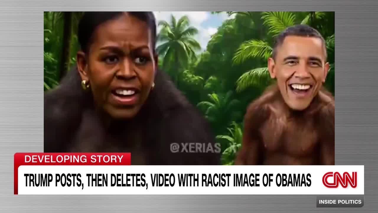Trump’s post showing Obamas as primates is deleted after backlash despite White House earlier def... - Published by KWTX News10