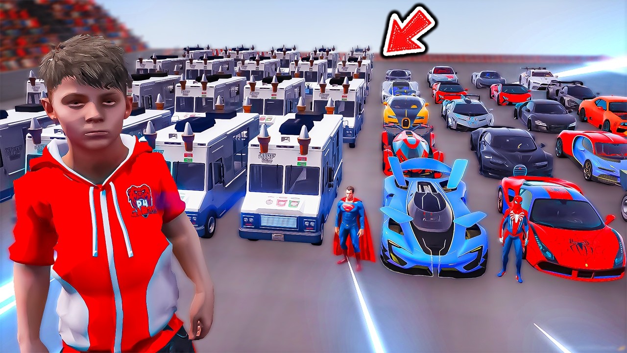 جيش سيارات الآيس كريم ضد الأبطال الخارقين 😱🔥!! | فلم قراند