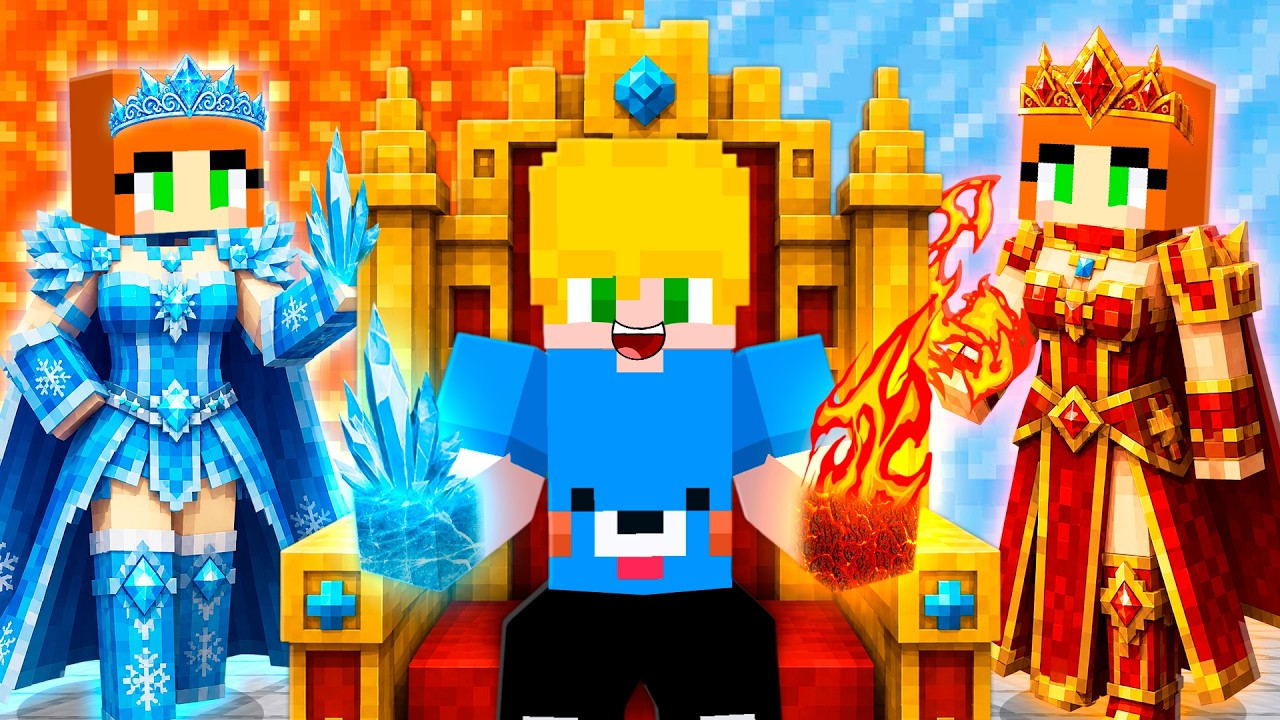 A PRINCESA de GELO e de FOGO se APAIXONARAM por mim no minecraft