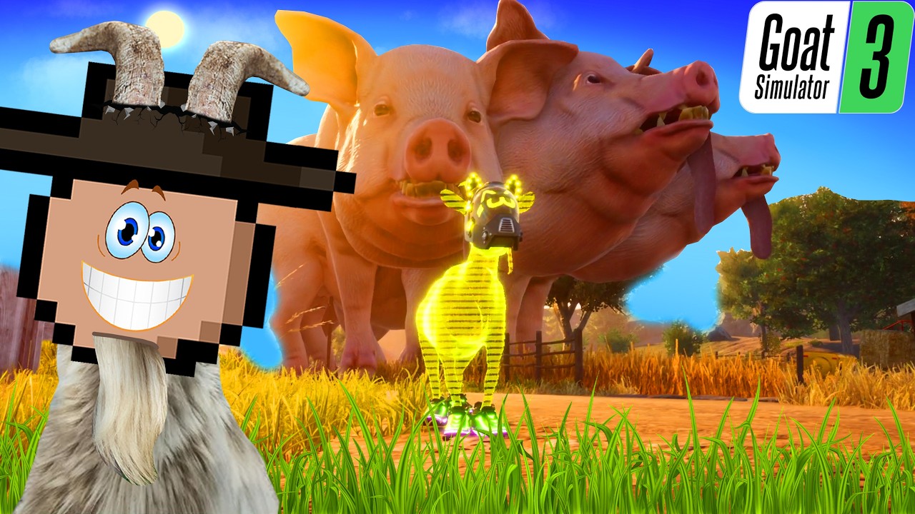 OS PORCOS GIGANTES CRIADOS PELA CABRA DO FUTURO (Goat Simulator 3 Back to the Future)