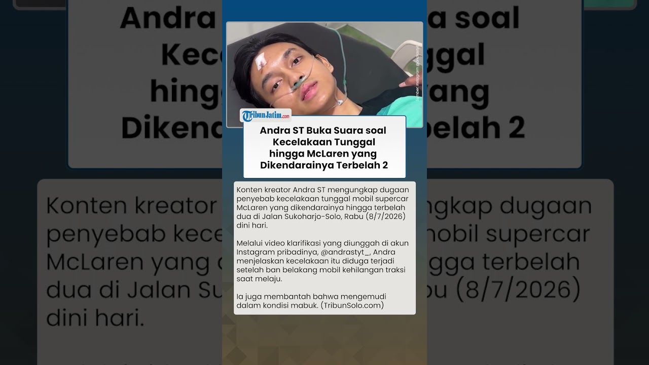 Andra ST Buka Suara soal Kecelakaan Tunggal hingga McLaren yang Dikendarainya Terbelah di Sukoharjo