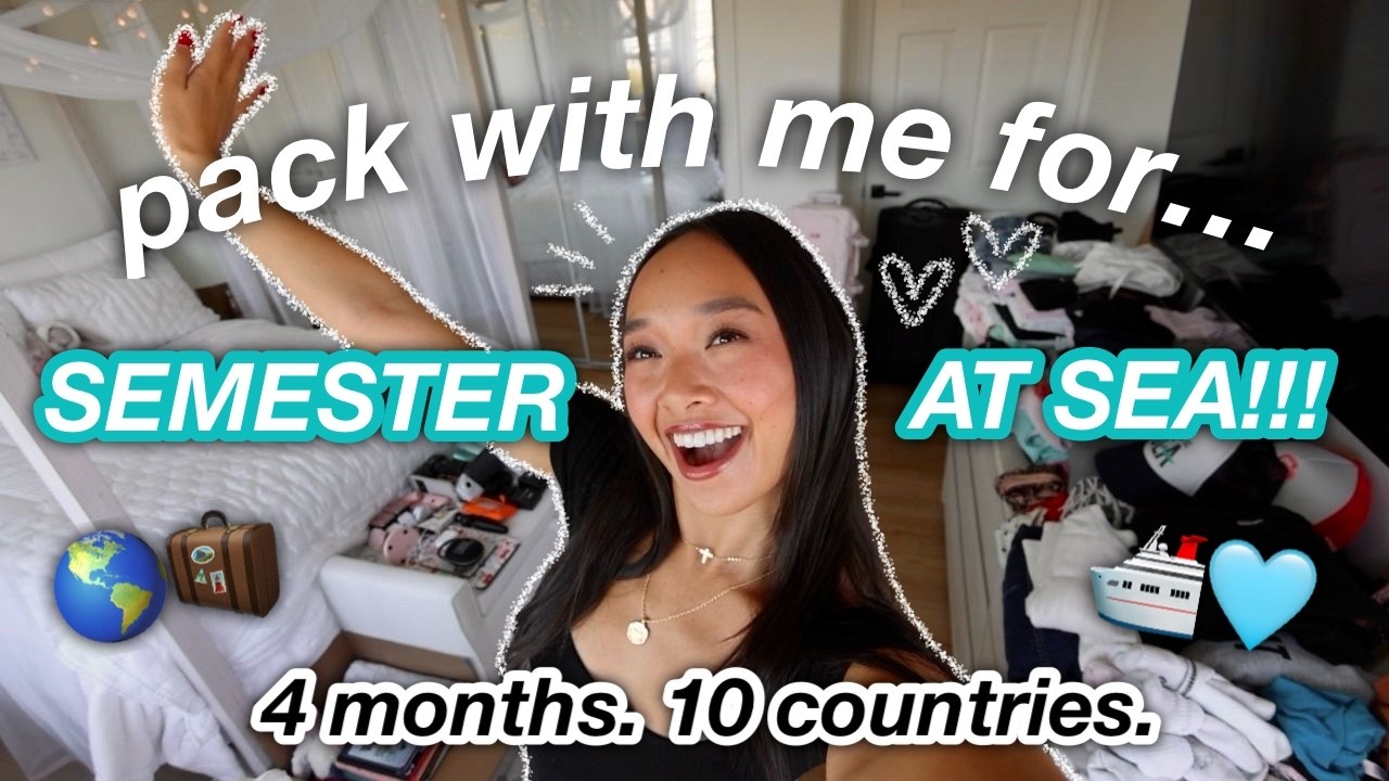 PACK WITH ME for SEMESTER AT SEA 🛳️🧳🩵 | Colie At Sea Diaries