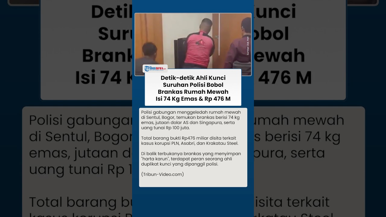 Detik-detik Ahli Kunci Bantu Polisi Buka Paksa Brankas Rumah di Sentul, Isi 74 Kg Emas & Rp 476 M