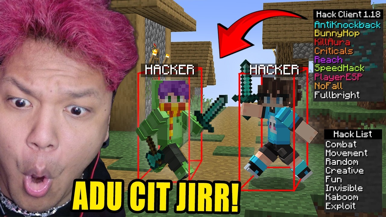 Gw PAKSA SEMUA TEMEN GW PAKE HACK, BUAT LOMBA DI MINECRAFT ... (ADU PARKOUR, ADU PVP NGECIT SEMUA!!)