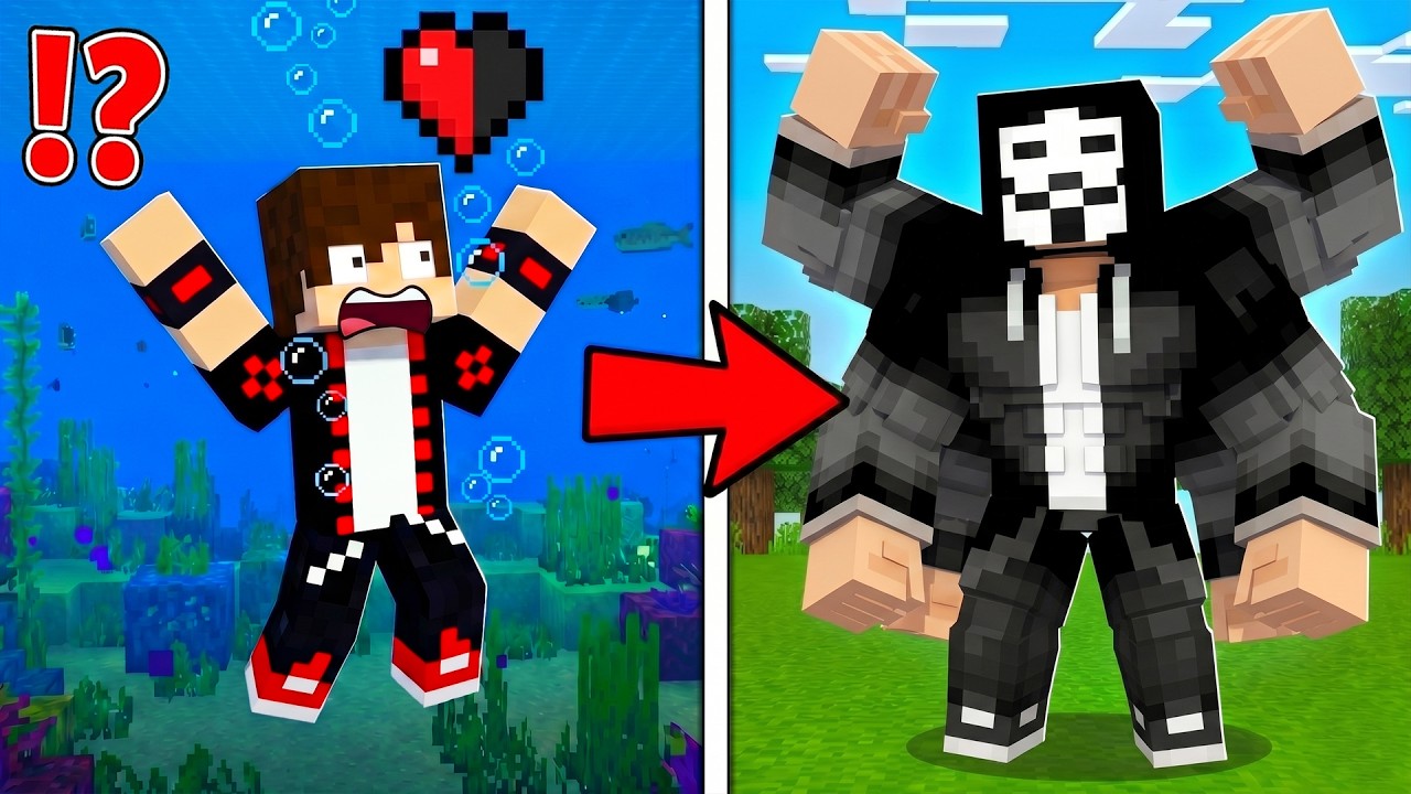 ماين كرافت : كل ما اغـرق اتحول الى وحش عشوائي !!؟ 🔥😱