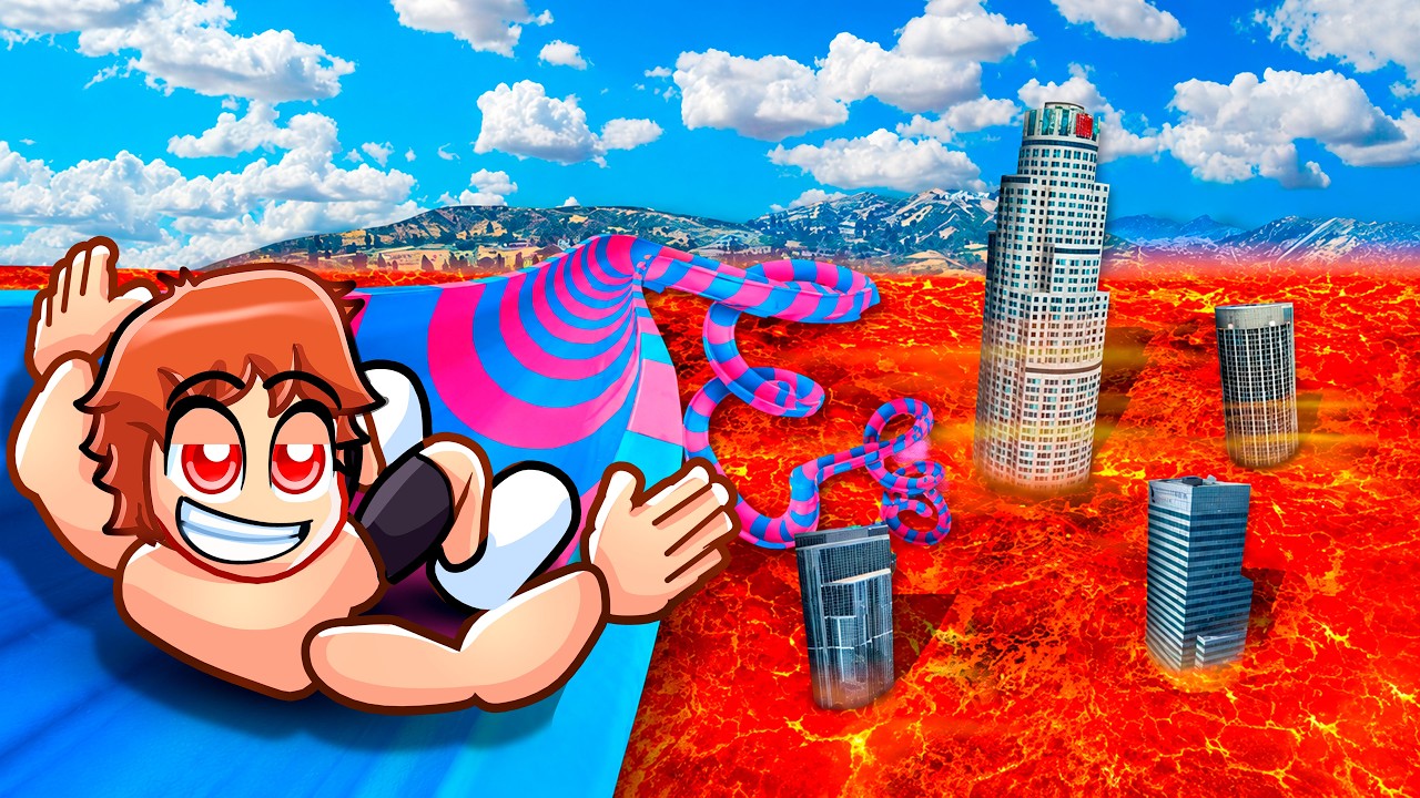 GIANT LAVA WATERSLIDE In GTA 5!