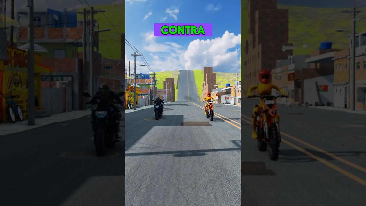 Racha entre MT07 vs CRF Nitro 😱😨😨 #beamngdrive #beamng #simulador #jogos #carros