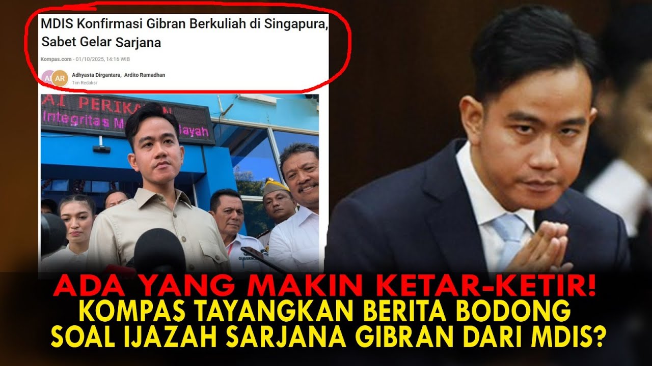 ADA YANG MAKIN KETAR-KETIR! KOMPAS TAYANGKAN BERITA BODONG SOAL IJAZAH SARJANA GIBRAN DARI MDIS?