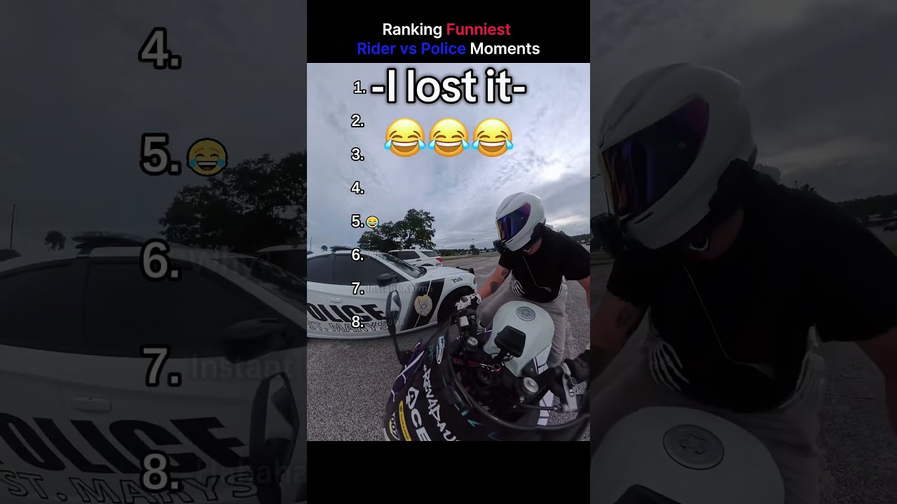 Ranking Funniest Rider vs Police Moments.#funny #funnyvideo #cops #rider #foryou #fypviral #usa