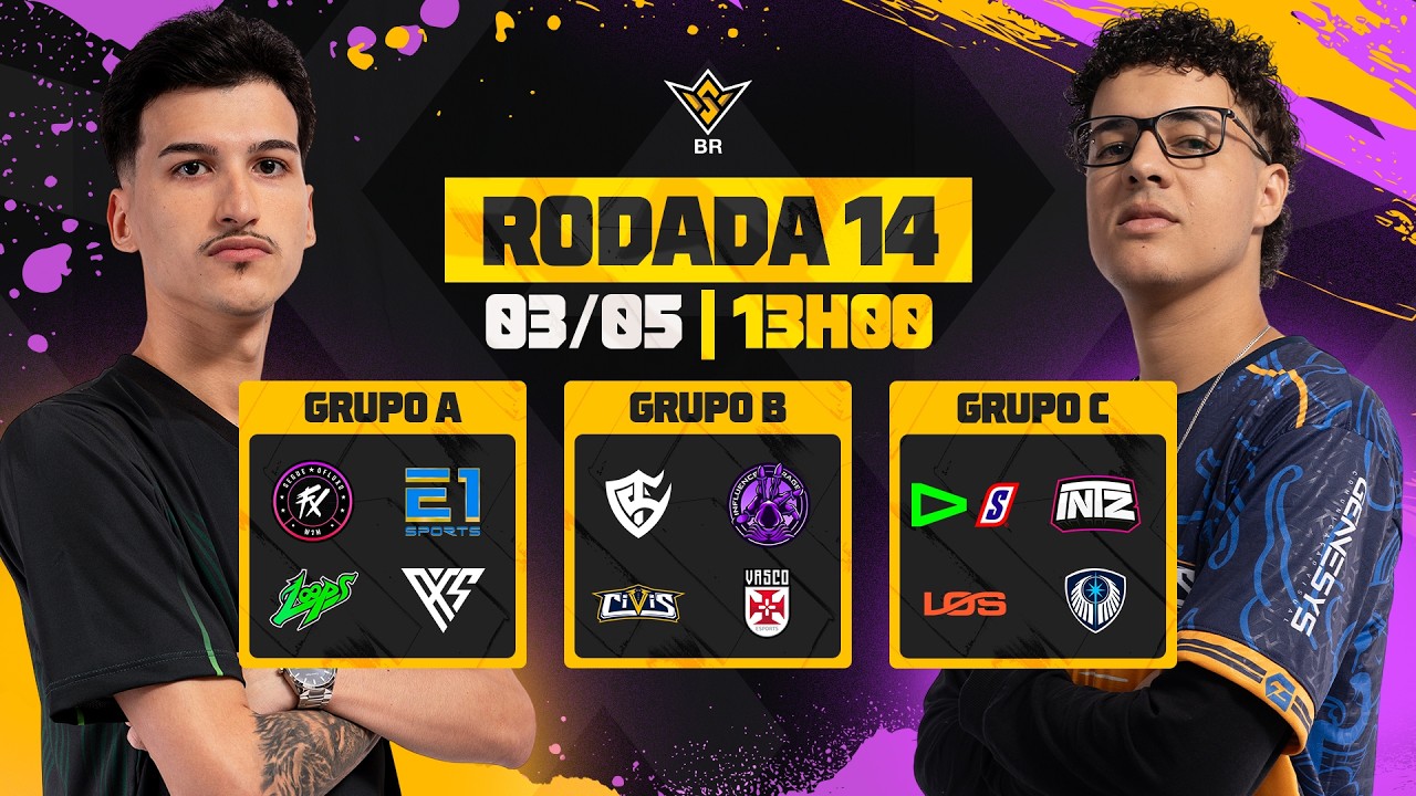 🚨FFWS BR 🏆 RODADA 14 - GRUPOS A, B e C | FREE FIRE AO VIVO🚨 #freefire