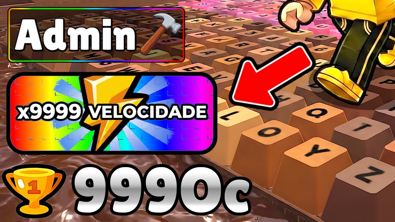 ATIVEI COMANDOS DE ADMIN PARA CONSEGUIR VELOCIDADE PARA PASSAR NO MUNDO 2 DO PARKOUR DE TECLADOS