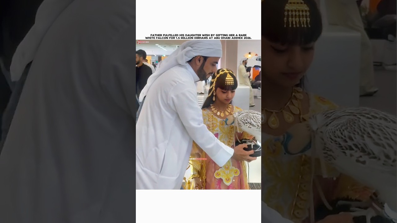 Father Gifted His Daughter The Most Expensive White Falcon 🙏🥰 #RareFalcon #WhiteFalcon #trending