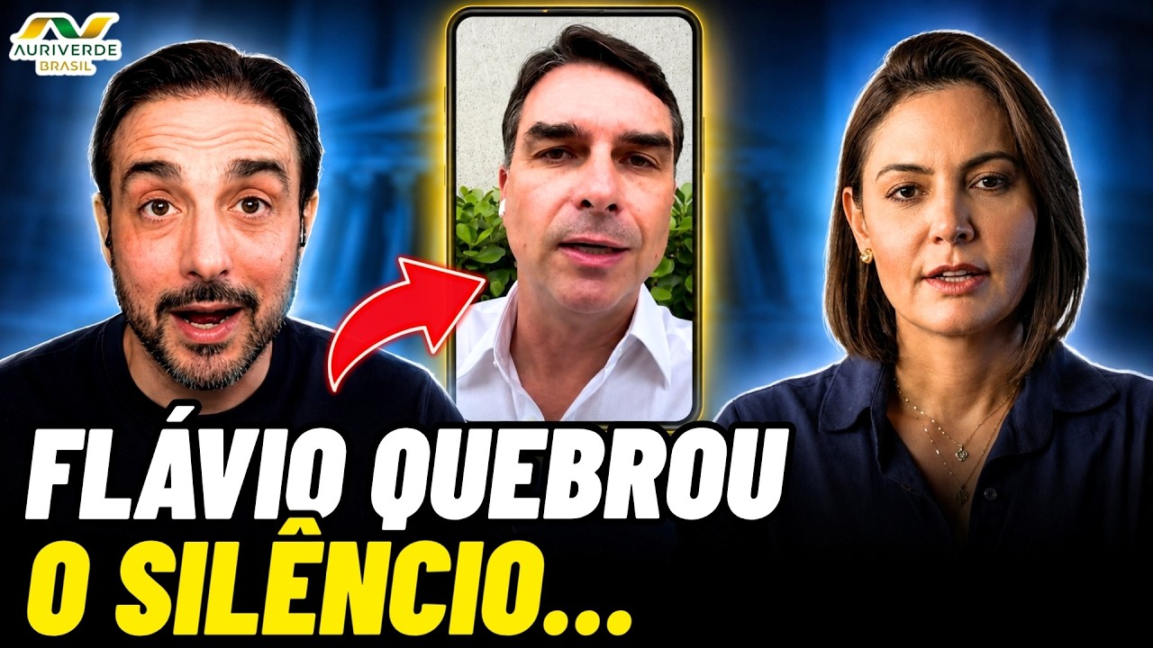 Flávio grava vídeo respondendo Michelle Bolsonaro