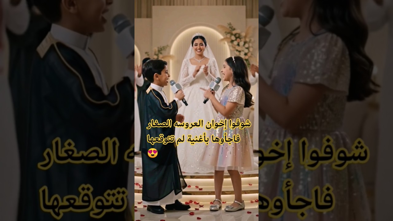 شوفوا إخوان العروسه الصغار فاجأوها بأغنية في ليلة الزفاف" 😊 #عرس #حفل_2026 #فساتين #Shorts
