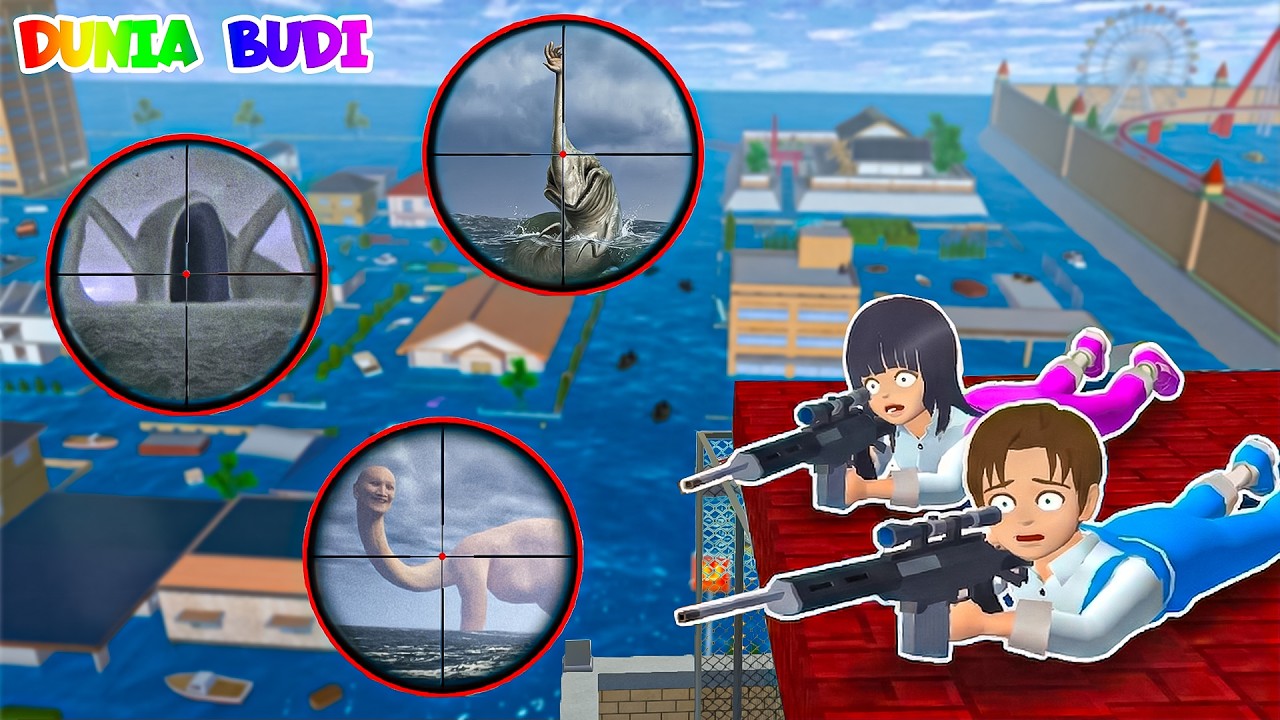 Yuta Mio Menembak PASUKAN SEA EATER, HAND SEA MONSTER, THALASSOPOBIC Dari Atas Tower😱