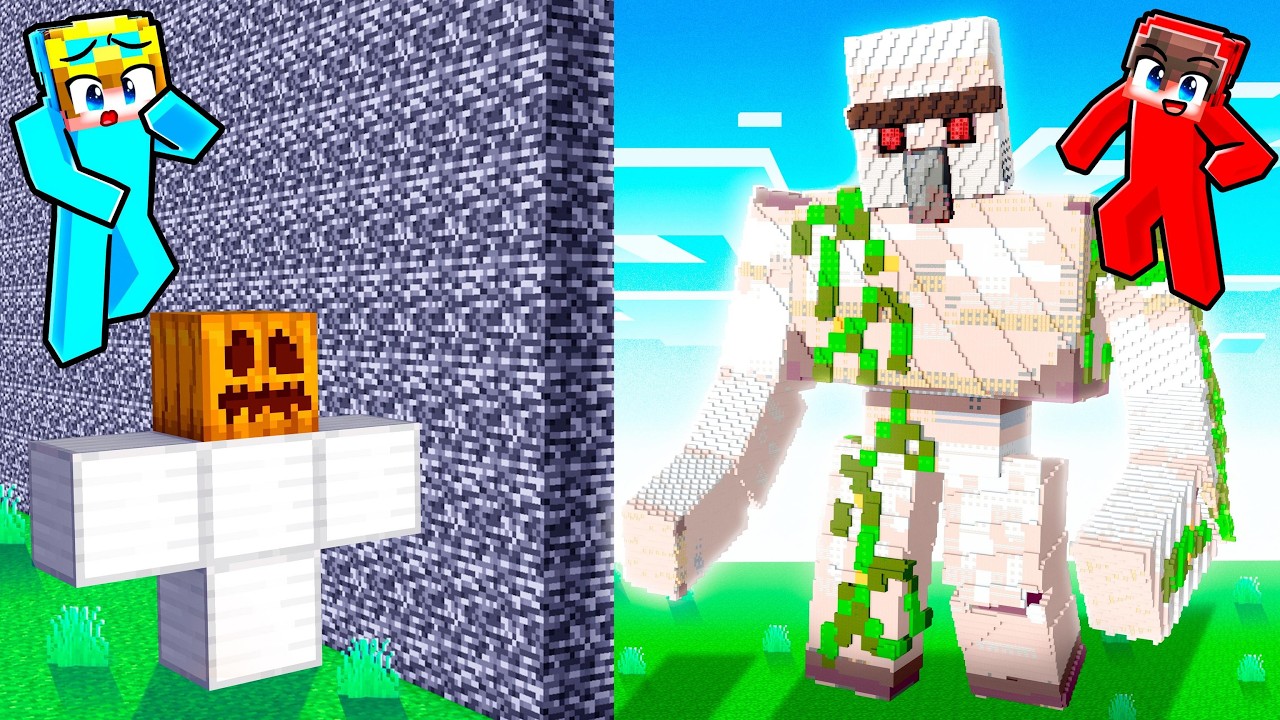 10 Seconds vs 1 Hour GOLEM STATUE Build Challenge!