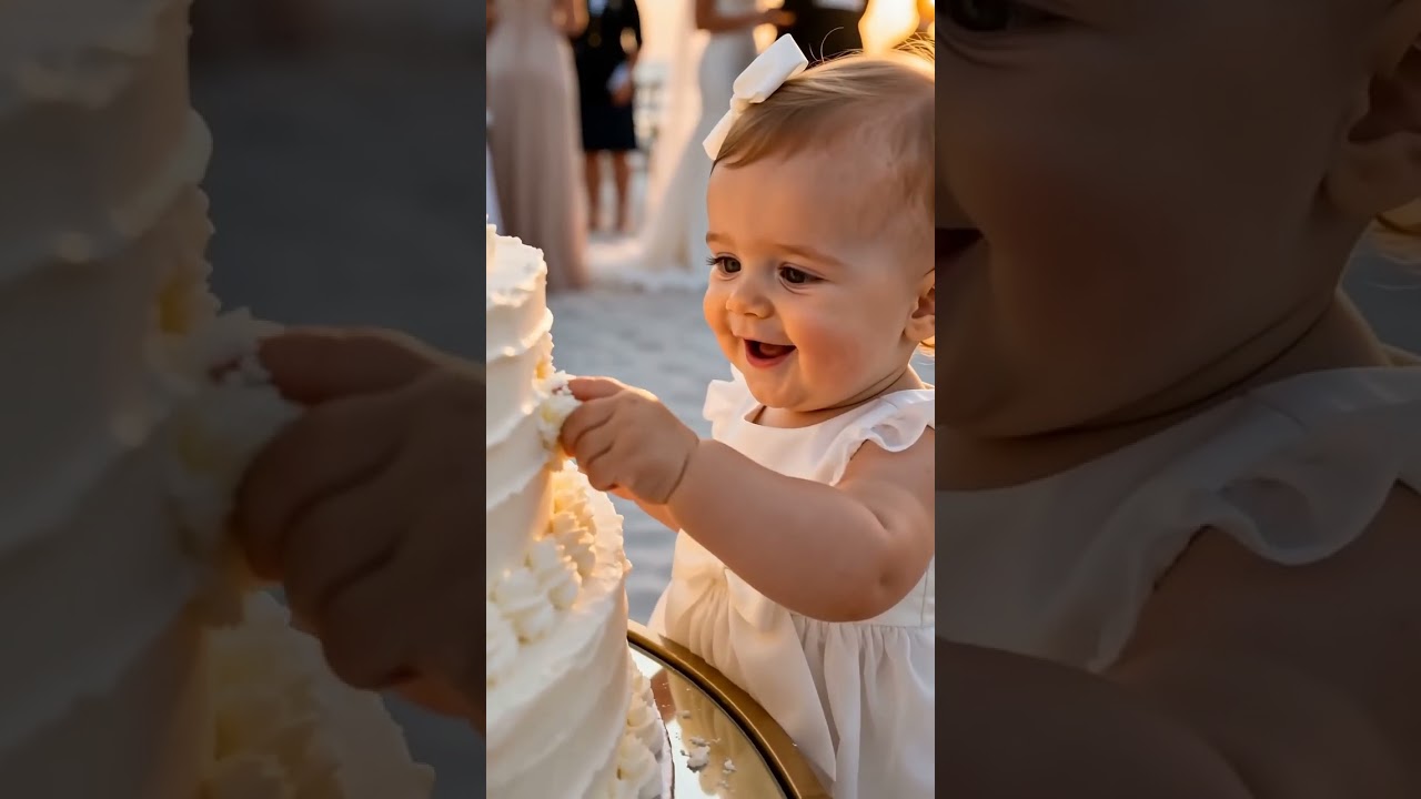 This 2-Year-Old Couldn't Wait for the Cake! 🤣🎂 #emotionalstory #weddingday