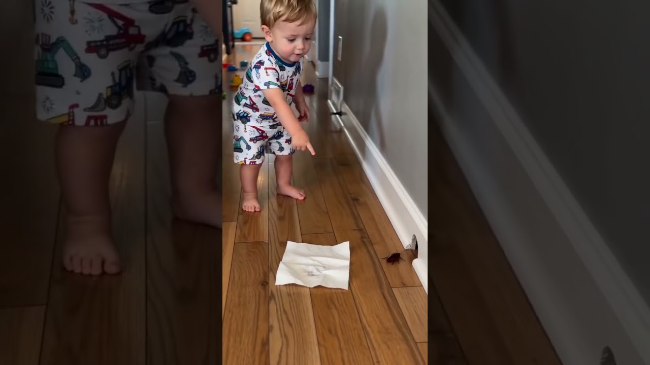 Kids hunt roaches in hallway #TikTokShopDealsforYouDays #pajamas #babeereshinee #sahm #baby