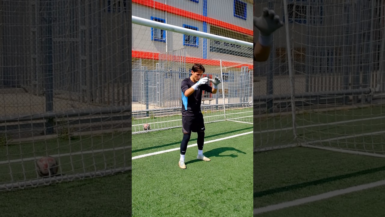 Kaleci teknikleri🧤Sert şutu 2 hamlede tutmak!