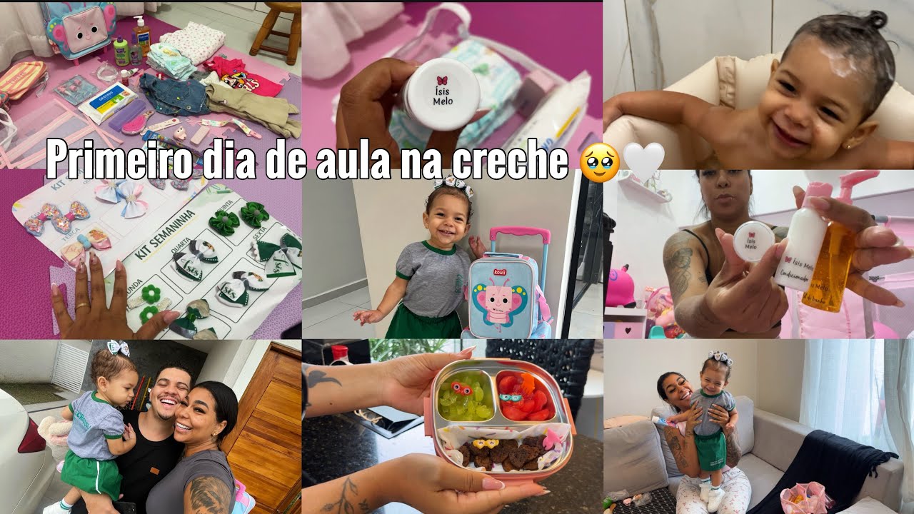 VLOG: 1º dia de aula na creche| Semana de adaptação| arrumando a mochila e lancheira 🥹✨