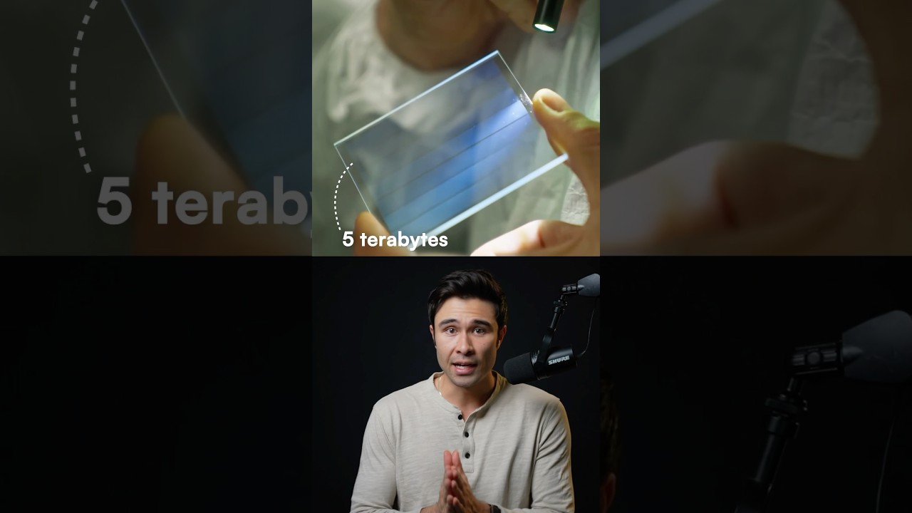 This piece of glass holds 5TB for 10,000 years 💾👀 #trendingshorts #tech #research #science