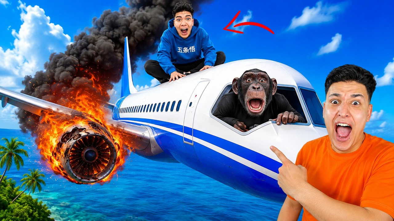 تحولت إلى غوريلا وقررت أسوق طيارة! 🦍✈️ وعبدة اخويا ركب معايا 😂
