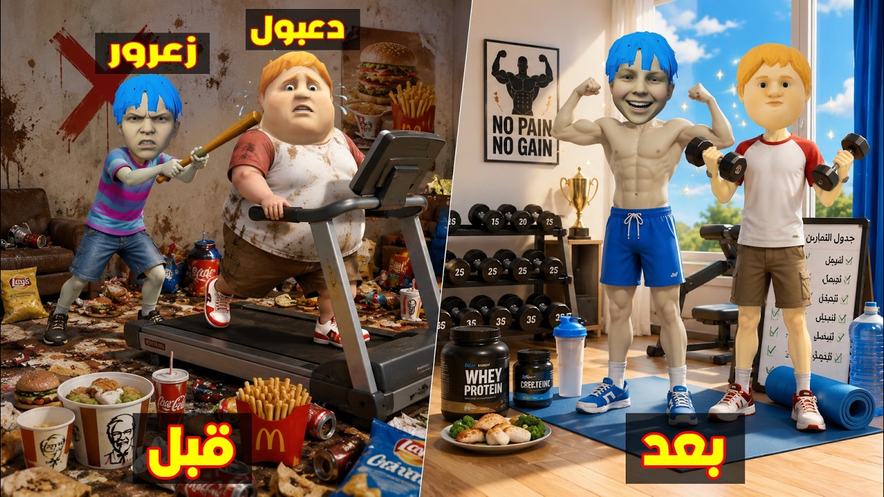فلم قراند : زعرور يدرب دعبول العملاق السمين و يصبح دعبول النحيف ( كركور هرب ) 🔥😂