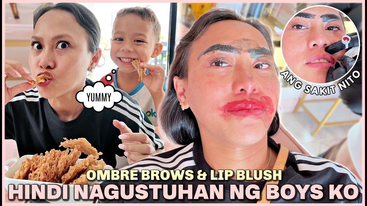 NAGPA OMBRE BROWS AT LIP BLUSH AKO! MASAKIT PALA SIYA! LET'S COOK CRISPY ENOKI! ❤️ | rhazevlogs