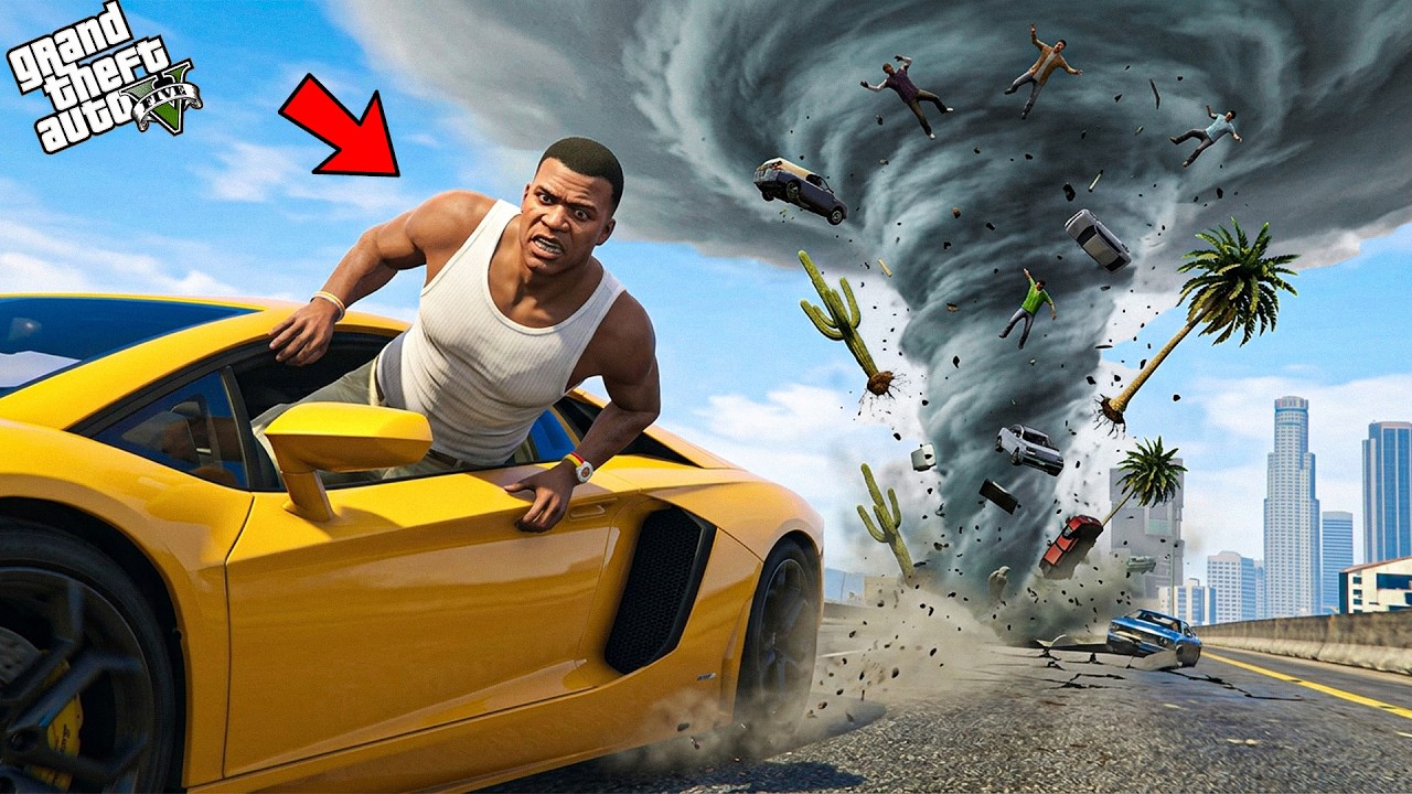 Franklin Survive From Biggest Tornado Storm In GTA 5!