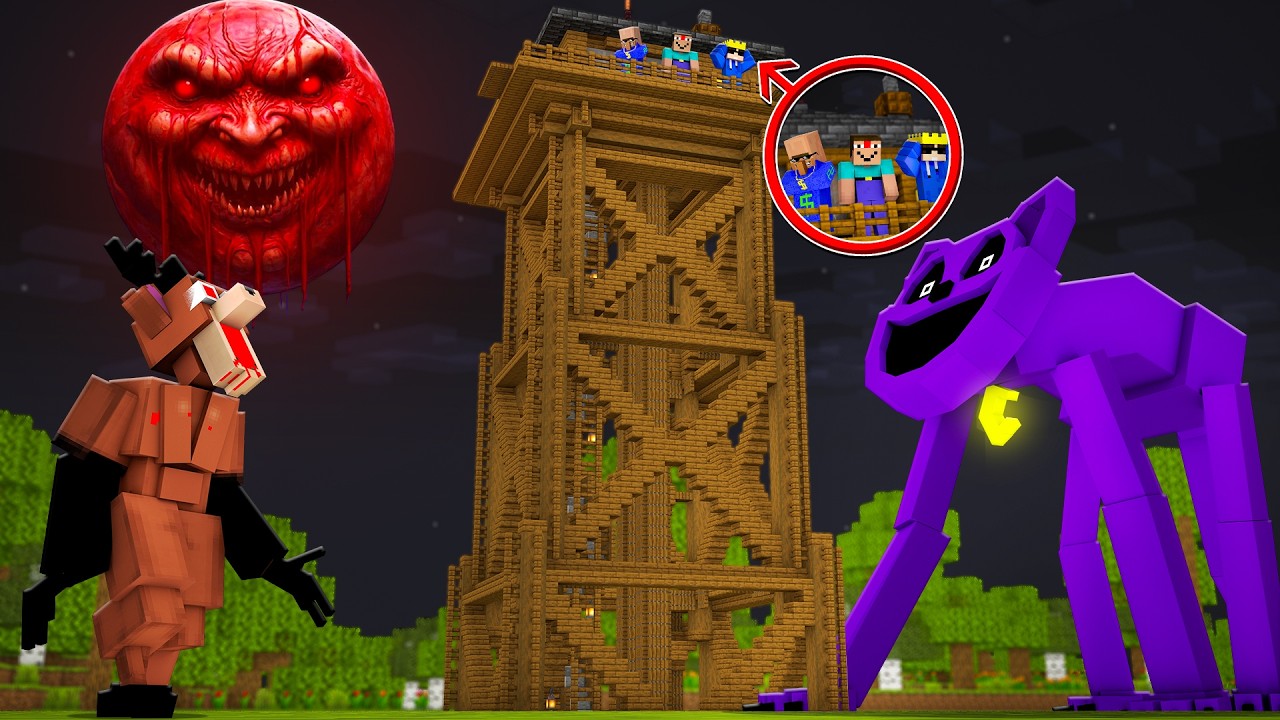 Build To Survive The Famous Scary Monsters In Minecraft..