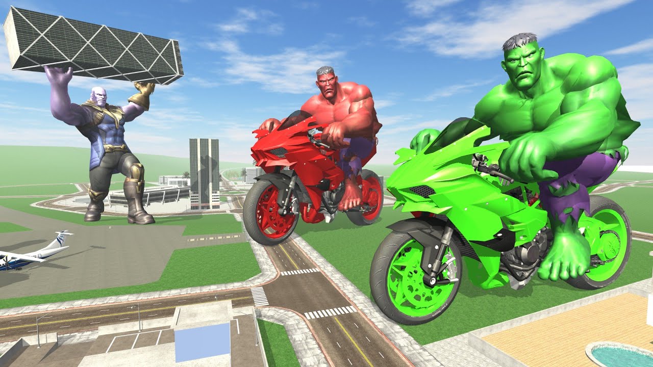 Franklin Found Gaint Green Hulk & Red Hulk Bike - INDIAN BIKES DRIVING 3D