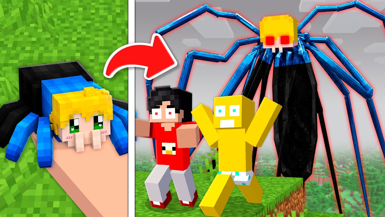 VIDA de ARANHA para TROLAR meus amigos no minecraft