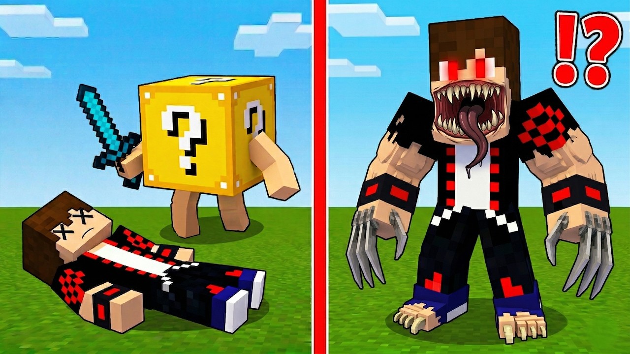 ماين كرافت : كل ما تقتـلني بلوكة الحظ اتحول وحش اسطوري !!؟ 🔥😱