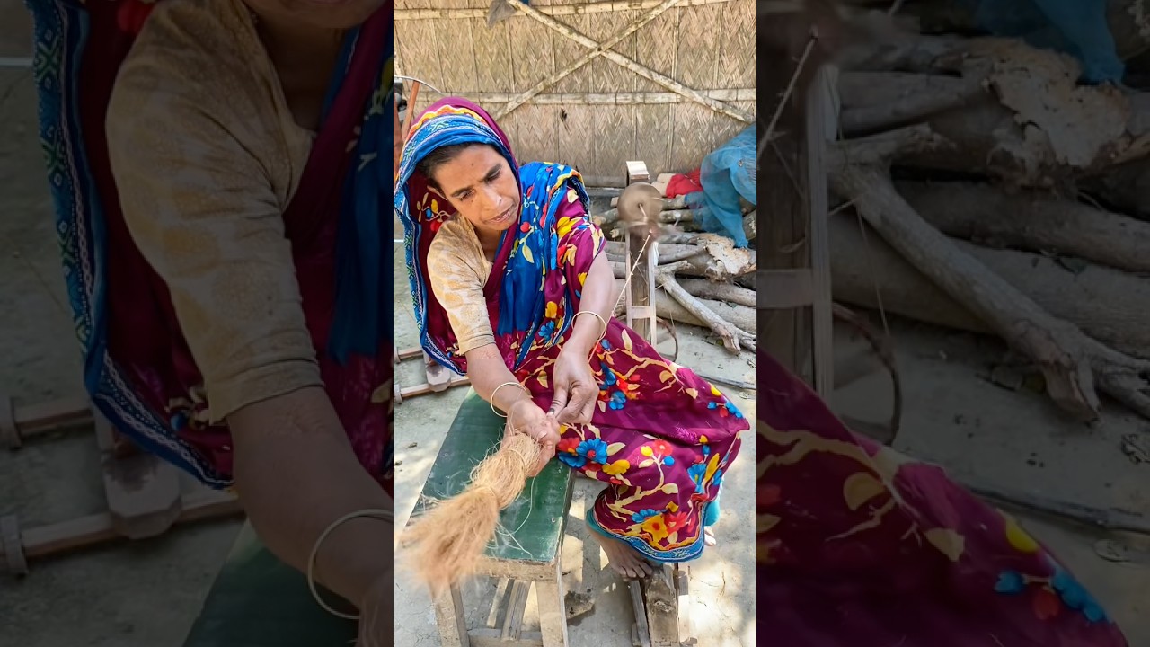 Yarn made from coconut husks.  😱  # #For you #vairal #foryouシpage