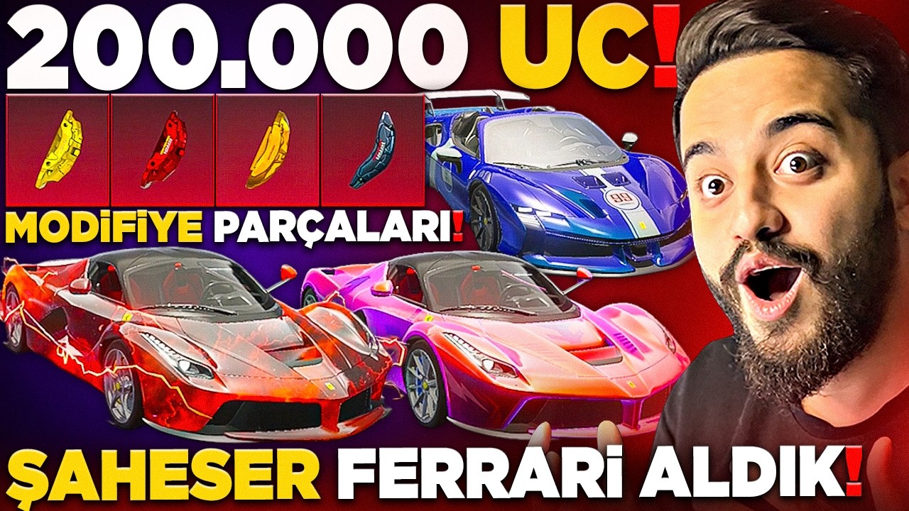 FERRARİ ARABALAR GELDİ! 200.000 UC ŞAHESERİ ALDIK! YENİ MODİFİYE ÖZELLİĞİ! PUBG Mobile