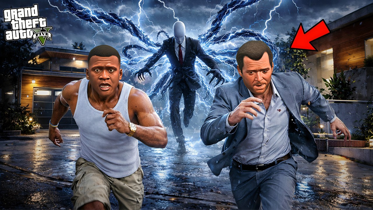 GTA V : SLENDER MAN Trapped Franklin & Michael Using Dark Powers (Part-4) ! in Telugu